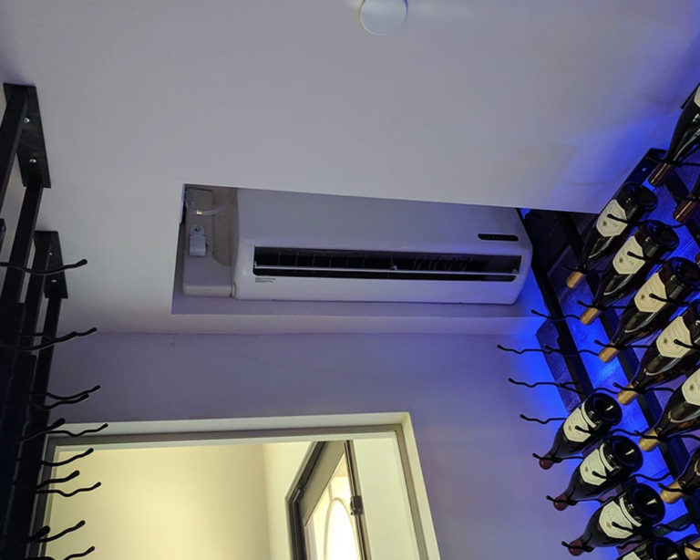 refrigeration system on ceiling of wine cellar phoenix az